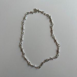 Y2K 2000s vintage retro style barbwire thorn emo chain necklace